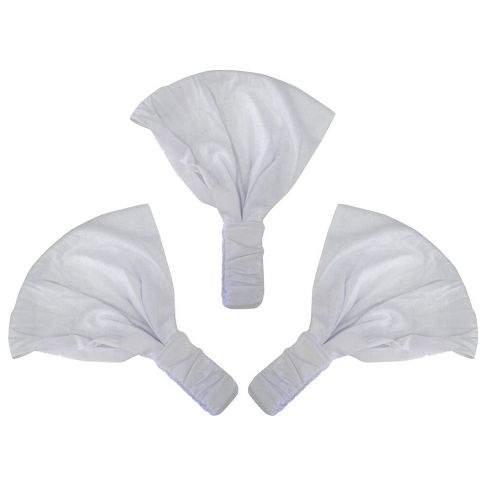Set of 3 Wide Head Band Solid Boho Yoga Style Soft Hairbands - White